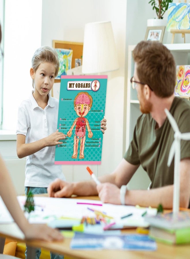 Outus Human Body Educational Learning Posters Body Parts Wall Chart 22 x 17 Inch for Kids Cartoon Anatomy Chart Large Educational Poster Preschool Kindergarten Teaching Supplies, Classroom - Image 5
